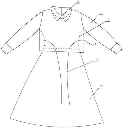 拼梭织毛衫连衣裙的制作方法