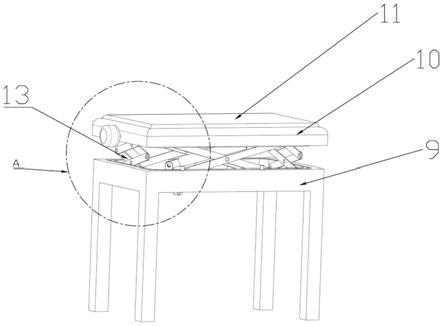 一种双气压杆错位交叉设置的钢琴凳的制作方法