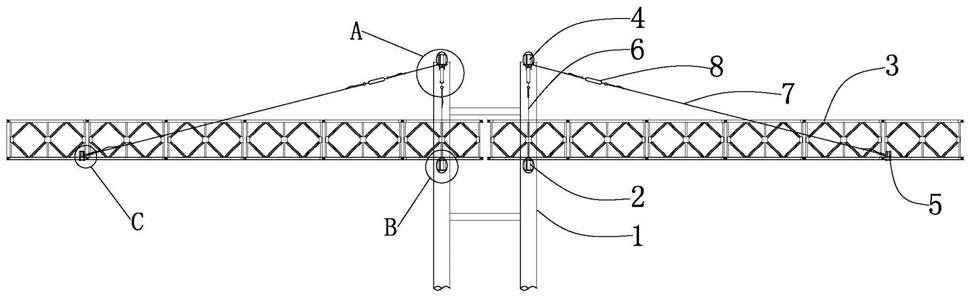 一种大跨径钢栈桥的加固结构的制作方法