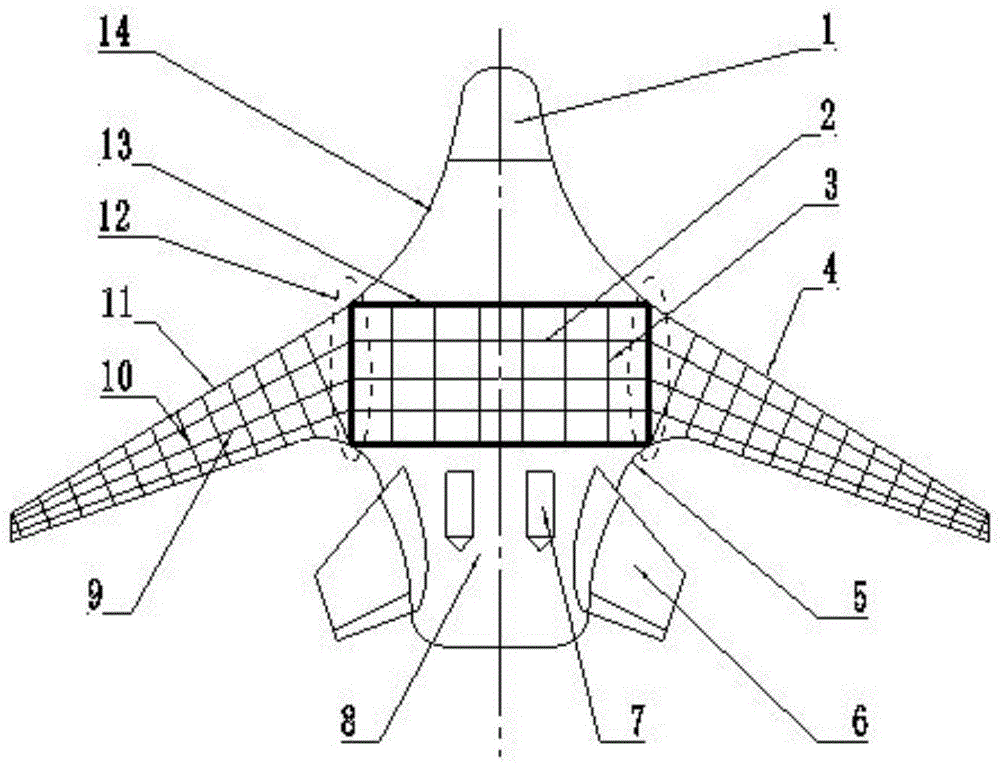 一种翼身融合布局民机贯穿式上单翼结构的制作方法