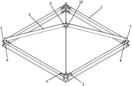 一种四棱锥型复合材料框架结构的制作方法