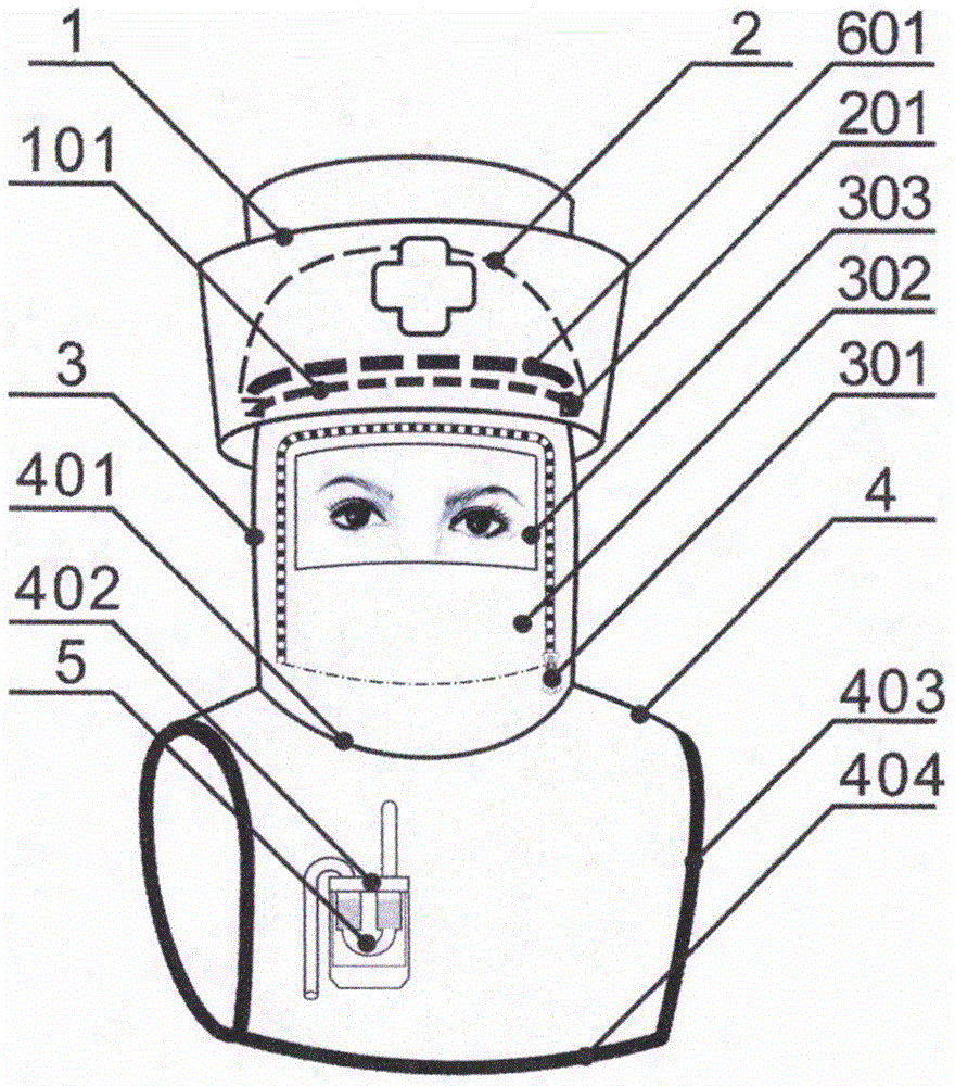 一种带电子杀菌空气清凉清新的护肩式防护罩的制作方法