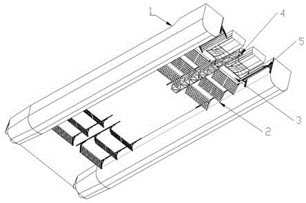 一种配有消波尾部港池的双体过驳船的制作方法