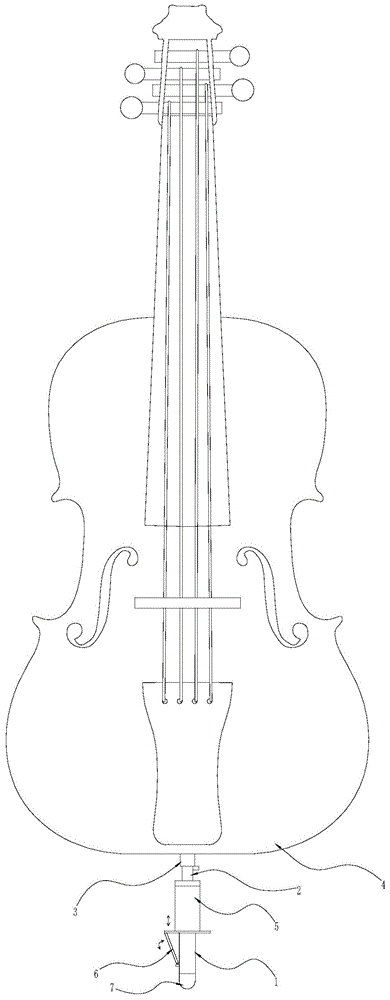 一种大提琴撑脚装置及方便调节撑脚的大提琴的制作方法