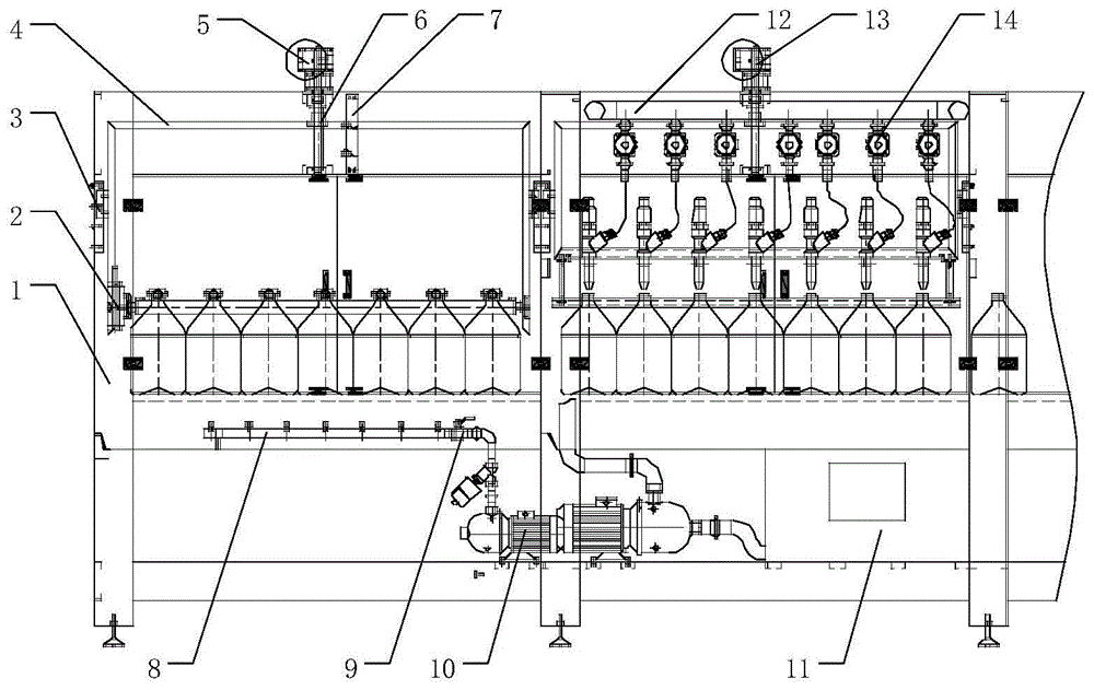一种自动升降定位的直线型灌装机的制作方法