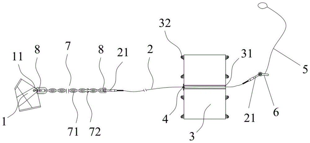 一种锚浮标的连接结构及起锚方法与流程