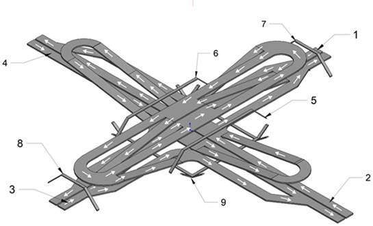 一种全向无阻通行的十字路口结构的制作方法