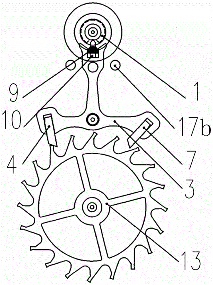 机械钟表的叉瓦式擒纵结构的制作方法