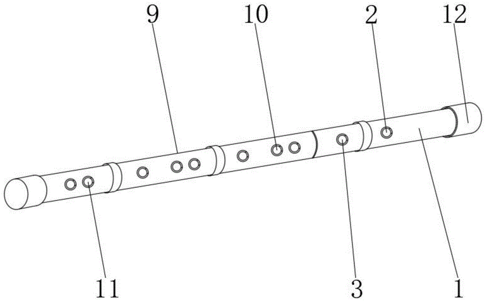 一种教学用外置辅助悬挂结构的笛子的制作方法