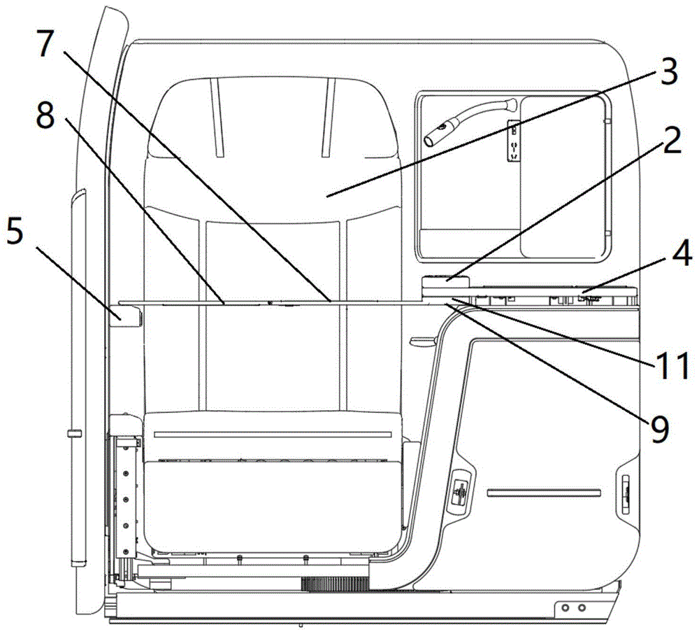 一种轨道车辆座椅用折叠小桌和座椅控制界面集成结构的制作方法