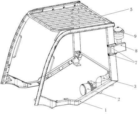 一种带有空滤装置的通用型叉车护顶架的制作方法