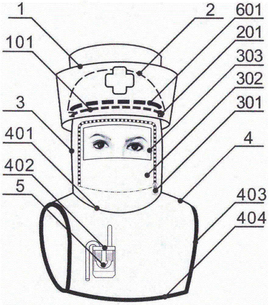 一种带电子杀菌空气清新的护肩式防护罩的制作方法