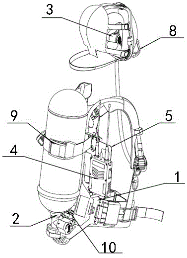 一种背架上带微基站的空气呼吸器的制作方法
