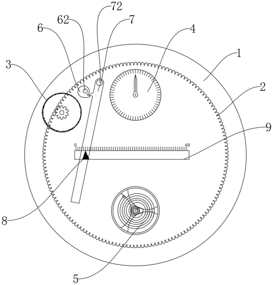 一种直线与圆环相结合的钟表装置的制作方法