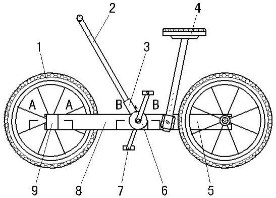 折叠式两驱脚踏车的制作方法