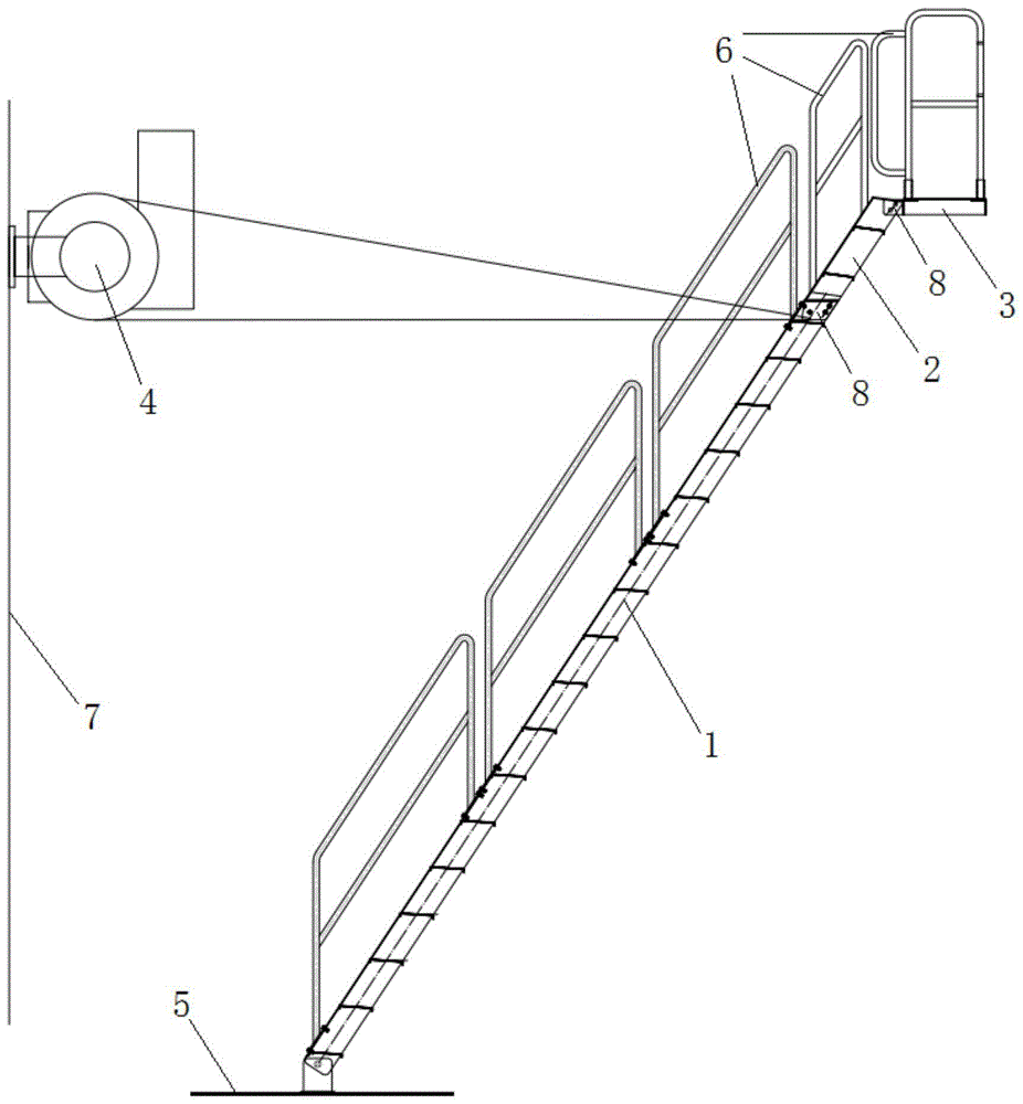 一种可收放的斜梯装置的制作方法