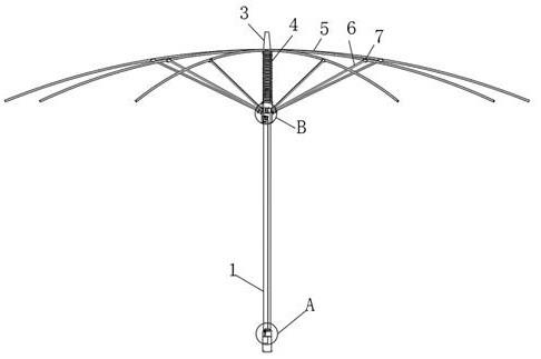 一种手动开伞一键自动收伞的直杆伞架的制作方法