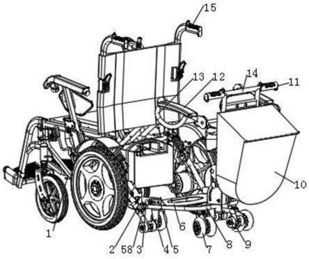 一种便携式分体型购物用双人代步轮椅车的制作方法