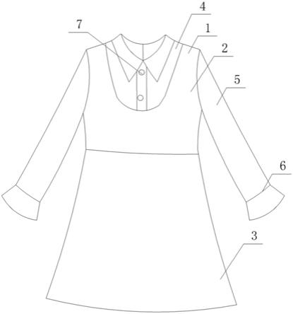 尖领印花拼接连衣裙的制作方法