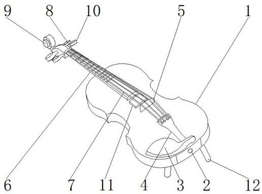 一种自带修音结构的小提琴的制作方法