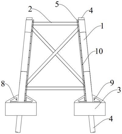 一种桩桶组合式导管架支撑结构及其施工方法与流程
