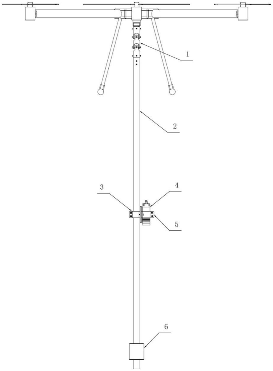 一种基于万向联轴节的可折叠式无人机磁探悬吊伸杆装置的制作方法