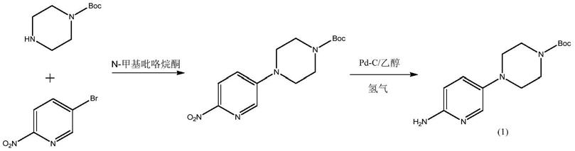 一种4-(6-氨基吡啶-3-基)哌嗪-1-羧酸叔丁酯的工业化制备方法与流程