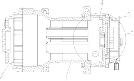一种吸气口和排气口位置可调的卧式涡旋压缩机的制作方法
