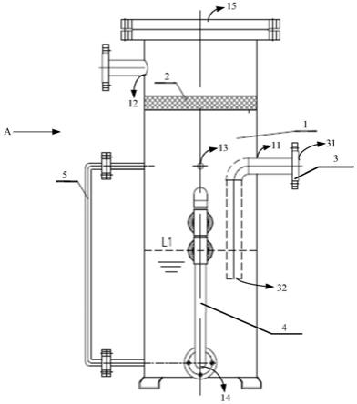 沼气液封-除水一体化装置的制作方法