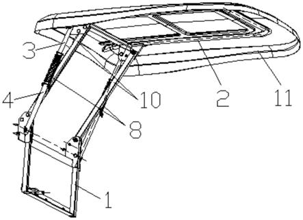 一种自限位折叠支撑架、遮阳棚及收获机的制作方法