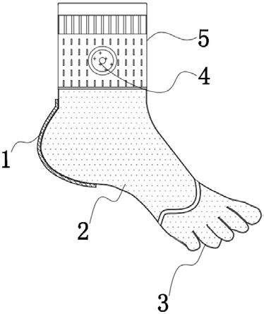 一种脚后跟防摩擦的五指跑步袜的制作方法