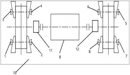 一种多轴式加多轴式电机驱动一拖二轴系撬装块机组的制作方法