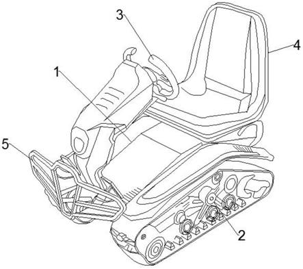 一种带有防护效果的减震型坐式电动履带车的制作方法