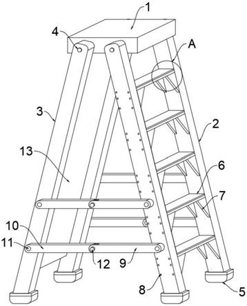一种具有加强结构的梯子的制作方法