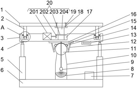 盘式输送机托盘底座角度自动调节装置的制作方法