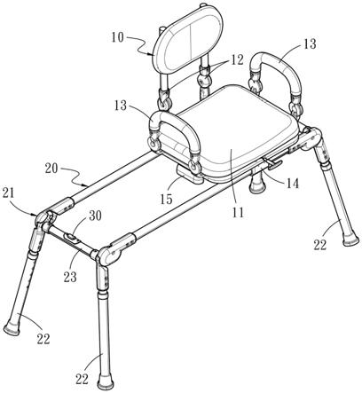折叠式位移洗澡椅结构的制作方法