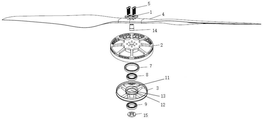 一种可减小螺旋桨对无刷电机摆动幅度的结构的制作方法