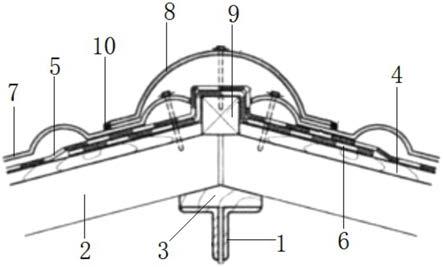 一种复合瓦屋面斜脊连接结构的制作方法