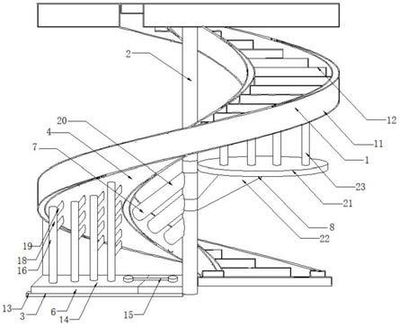 一种底托式别墅梯专用下梁布置结构及布置方法与流程