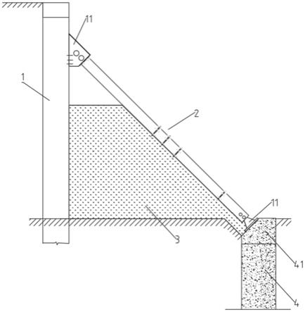 一种采用斜撑进行基坑支护的支撑结构及施工方法与流程