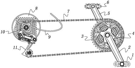 一种基于多片式方形牙盘塔轮的自行车传动装置的制作方法