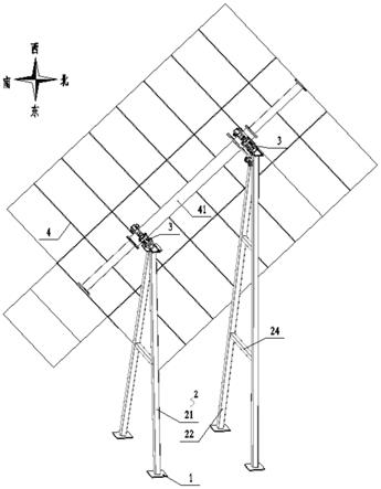 一种多立柱斜单轴跟踪光伏支架的制作方法