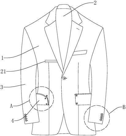 一种右胸袋双开线款式西服的制作方法
