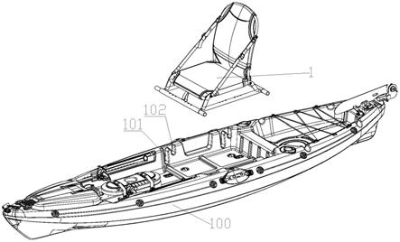 皮划艇座椅调节机构及带有该座椅调节机构的皮划艇的制作方法