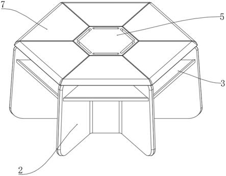 一种可自由组合的六边形科学实验桌的制作方法