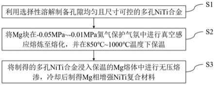 一种高阻尼Mg相增强NiTi复合材料的制备方法与流程