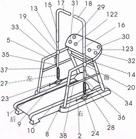 按键切换竖扶手杆可摇摆或固定的单杠式摇杆跑步机的制作方法