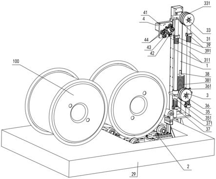 水箱拉丝机绕线工字轮放线装置的制作方法