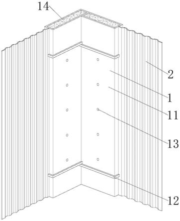 一种装配式钢结构建筑用波纹柱-钢板墙组合体系