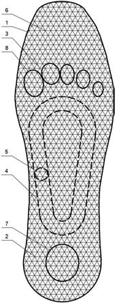 一种中医经络穴位足疗垫的制作方法